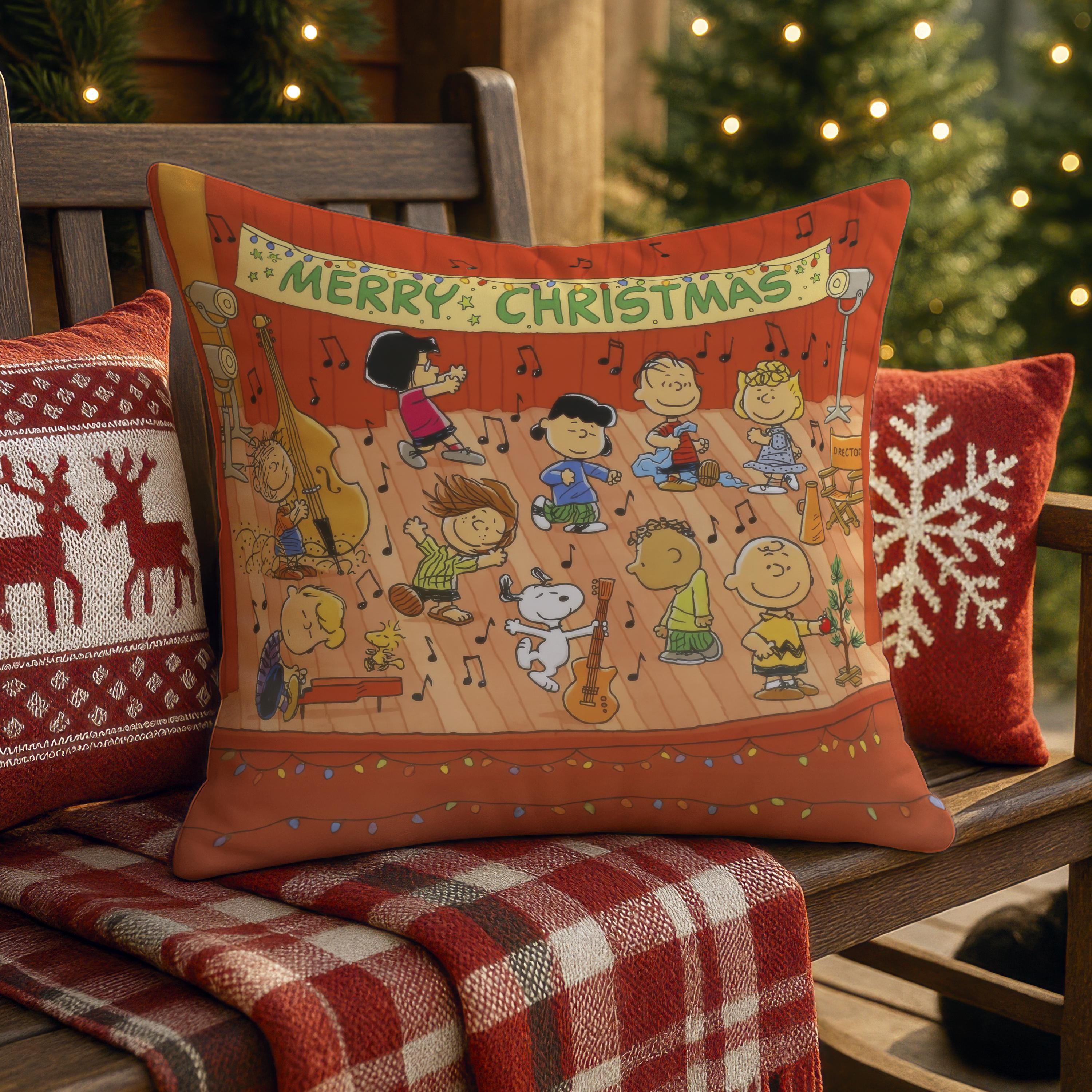 Charlie Brown Christmas Pillow: Peanuts Gang Retro Holiday Decor